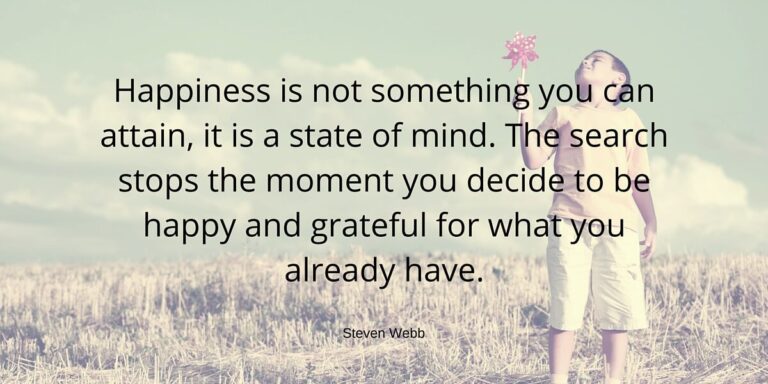 happiness is a state of mind