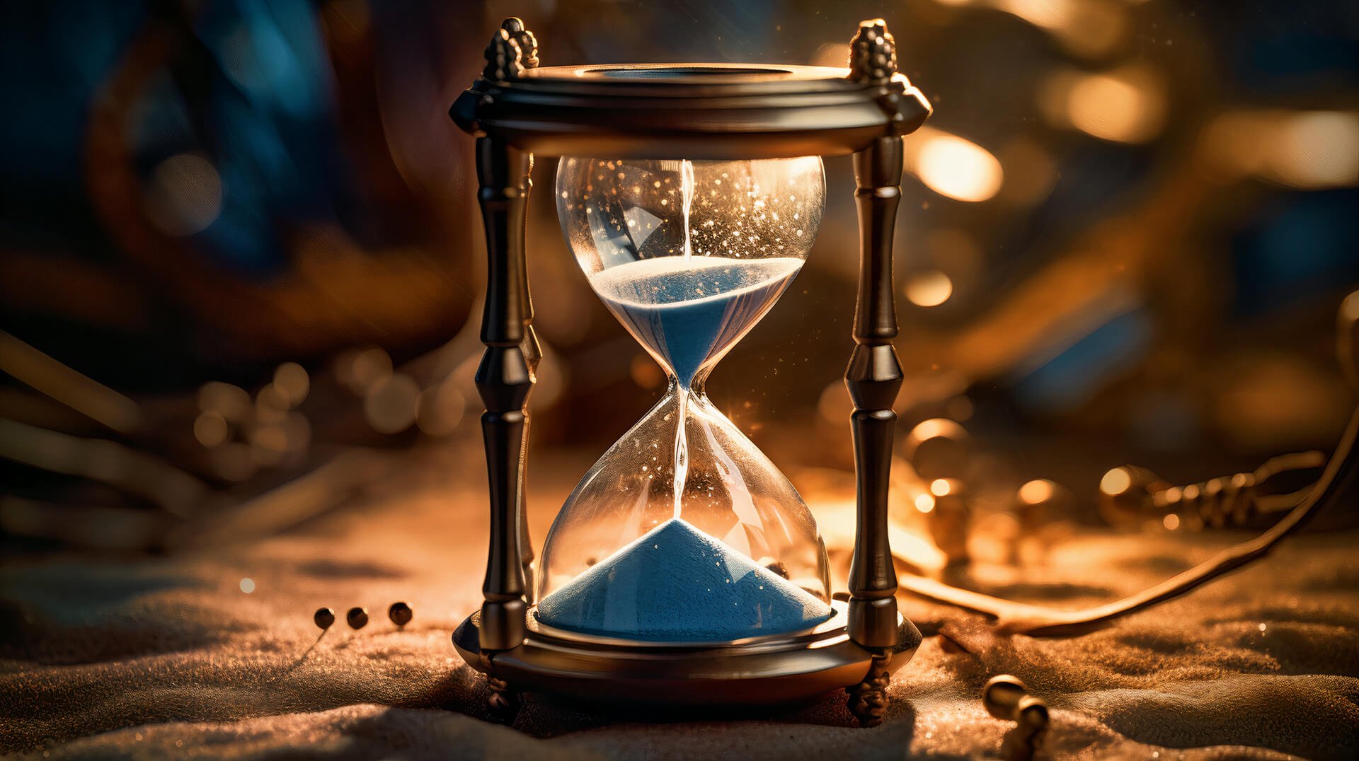 Hourglass prioritising time over money and happiness